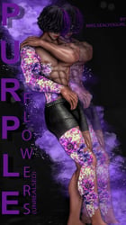 Purple flowers + Kisses Tattoo Texture