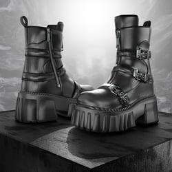 OD Combat Straps Boots | Rangers Techwear | Shoes | 3D Asset | Commercial/Personal License