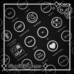 ⓘ  Simplified Icons ♥︎ Creator Resource ♥︎ Listing badge ♥︎ PC , QUEST , PERFORMANCE , LIMB SCALING , FACE TRACKING ♥︎