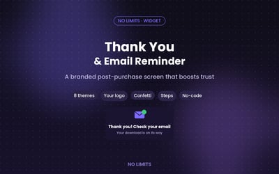 THANK YOU & EMAIL REMINDER - NO LIMITS