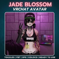 Jade Blossom VRChat Avatar | FBT Compatible, SPS