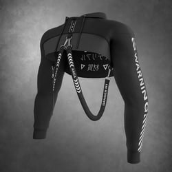 OD CropHoodie Techwear | Belly hoodie | Shruggie | Outfit | 3D Asset | Commercial/Personal License