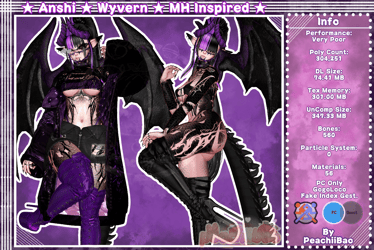 Anshi! Wyvern! MH Inspired! (3.0 VRChat Avatar) PC Only