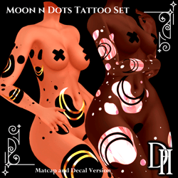 Moon n Dots Tattoo set