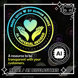 DISCLOSURE ICONS 🤖❌ NO AI USE / AI USE 🤖 Creator resource