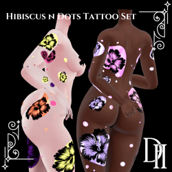Hibiscus n Dotts Tattoo Set