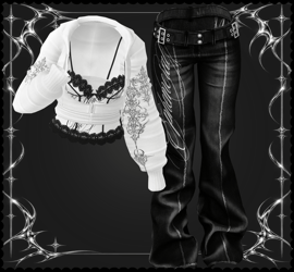 ₊˚Bundle - Chrome Heart Outfit - E-girl, Anime Bases, Vrchat assets ˚₊