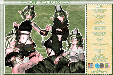 Juju! Alligator! (3.0 VRChat Avatar) PC / FT