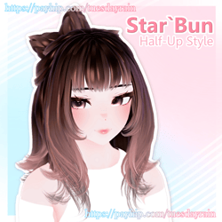 Half-Up Star Bun | Flipped straight Layered Cut