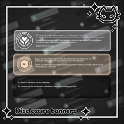 DISCLOSURE BANNERS 🤖❌ NO AI USE / AI USE 🤖 Creator resource