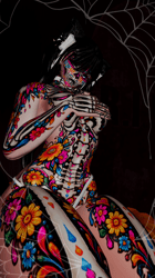 🌺 LA CATRINA – Sugar Skull Tattoo Texture 💀