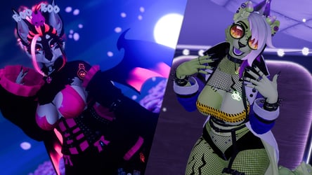 Spookypaws 2026 - Vampire Roxy + FrankenKitty Nyx - (FACETRACKING + PC + QUEST)