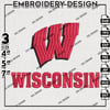 Wisconsin Badgers Wordmark Logo Machine Embroidery Design Files, Ncaa ...