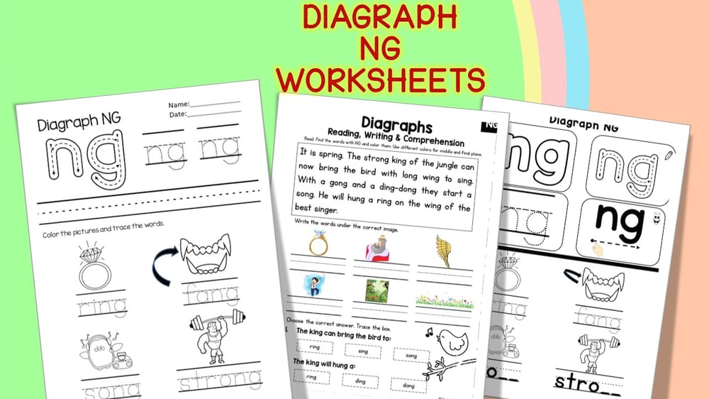 Diagraph NG worksheets for kids