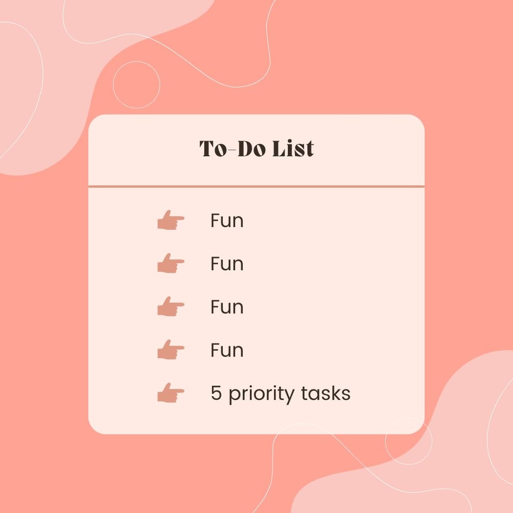 To do list of fun things graphic.