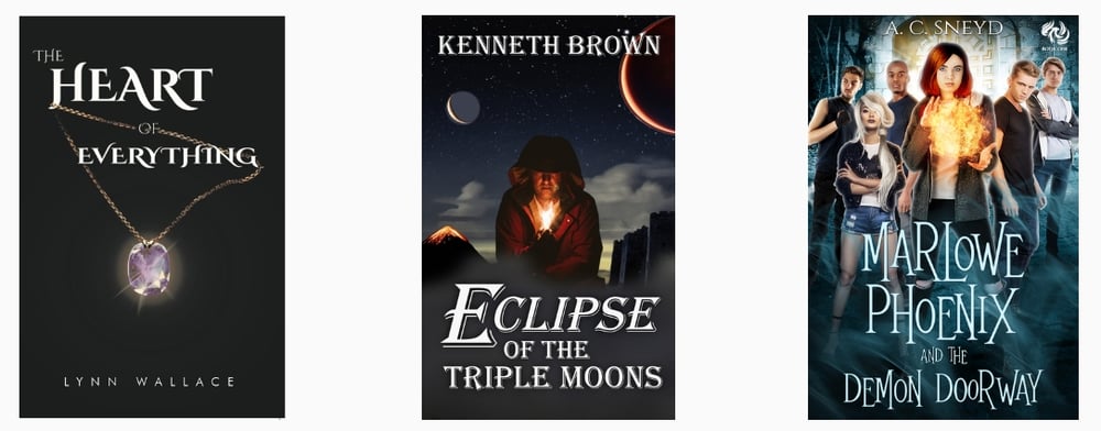 The Heart of Everything, Eclipse of the Triple Moons, and Marlowe Phoenix and the Demon Doorway