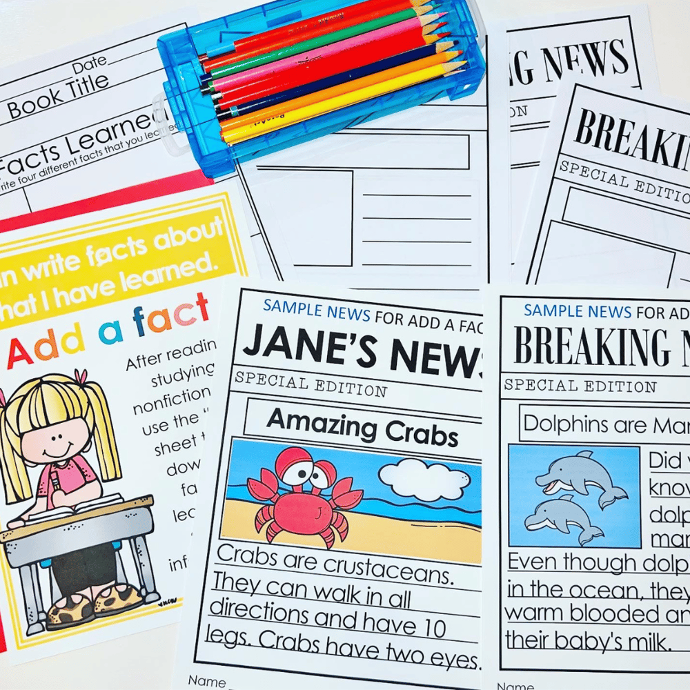 add a fact writing center