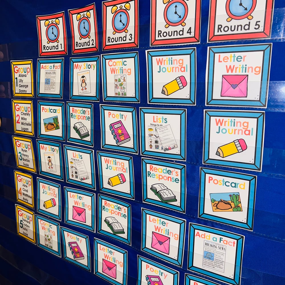 writing center choice board