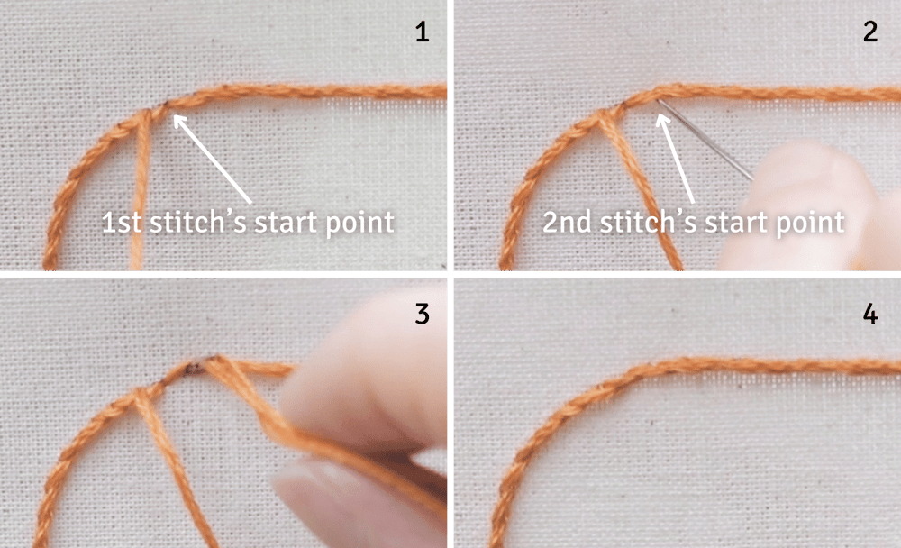 close a circle with stem stitch