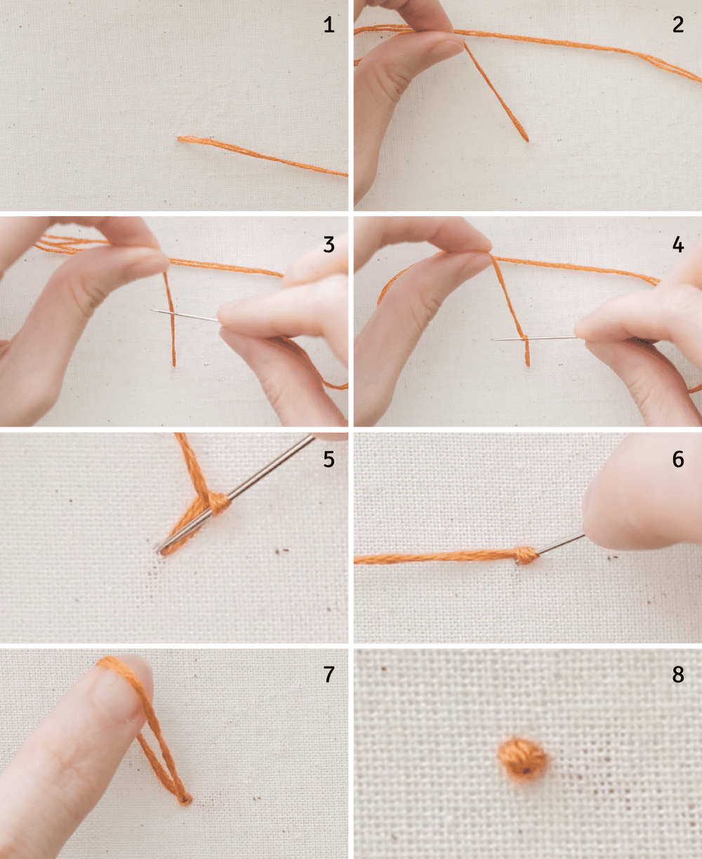 how to french knot stitch embroidery