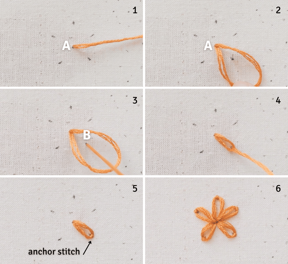 how to lazy daisy stitch embroidery
