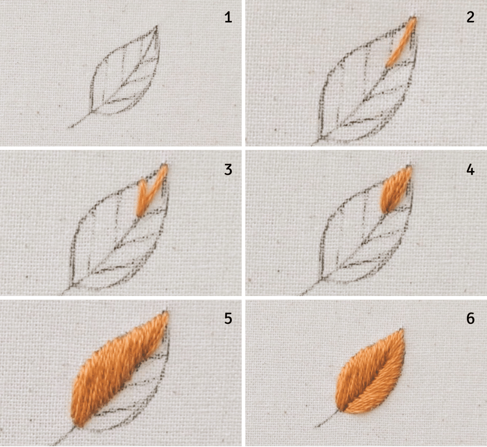how to leaf stitch embroidery