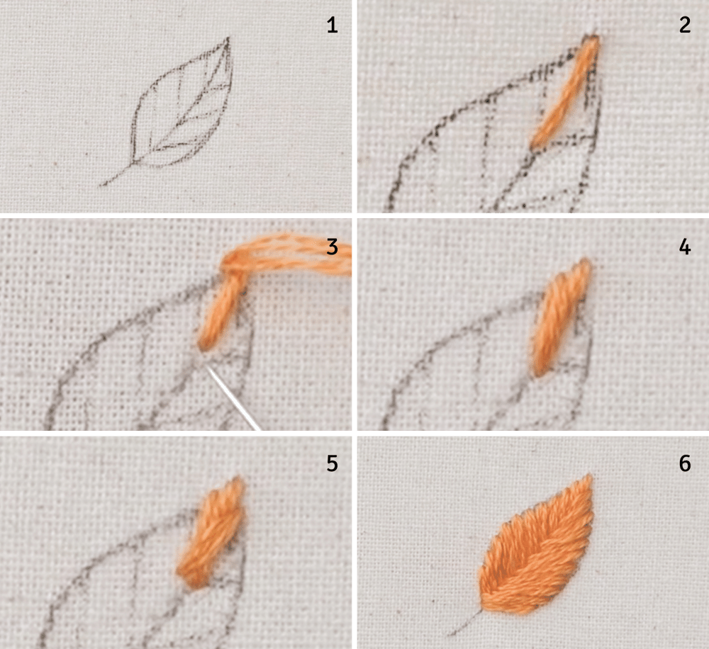 how to fishbone stitch embroidery