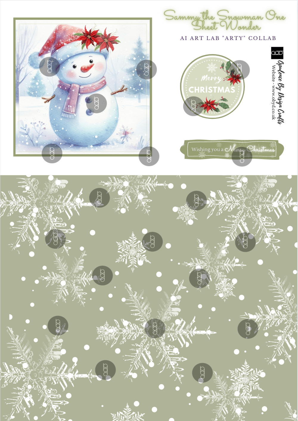 Opulence By Design Crafts Sammy the Snowman One Sheet Wonder