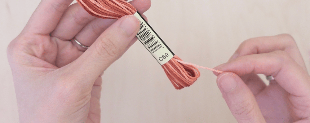 how to separate a six strand embroidery floss