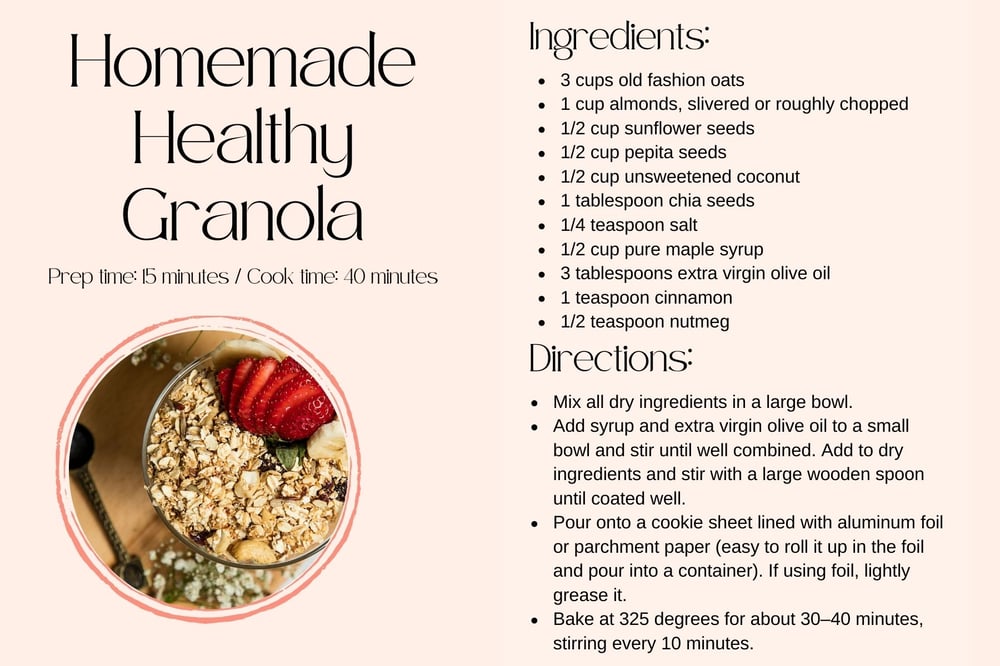 Homemade healthy granola recipe