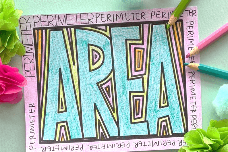 Visual memory aid for remembering the difference between area and perimeter