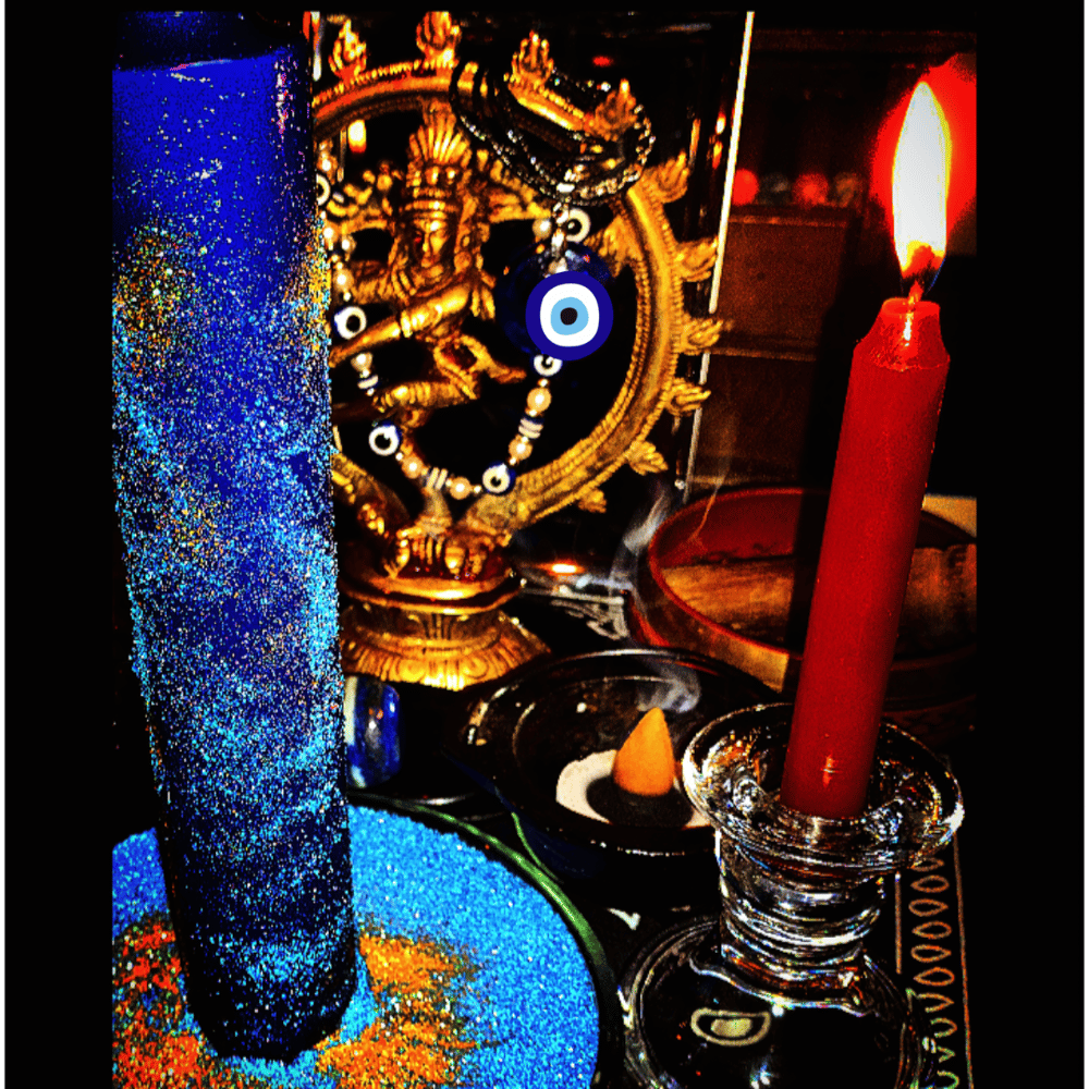 Blue candles, prevalent in traditions like Hoodoo, represent tranquility and spiritual strength, serving as beacons of protection against negative forces