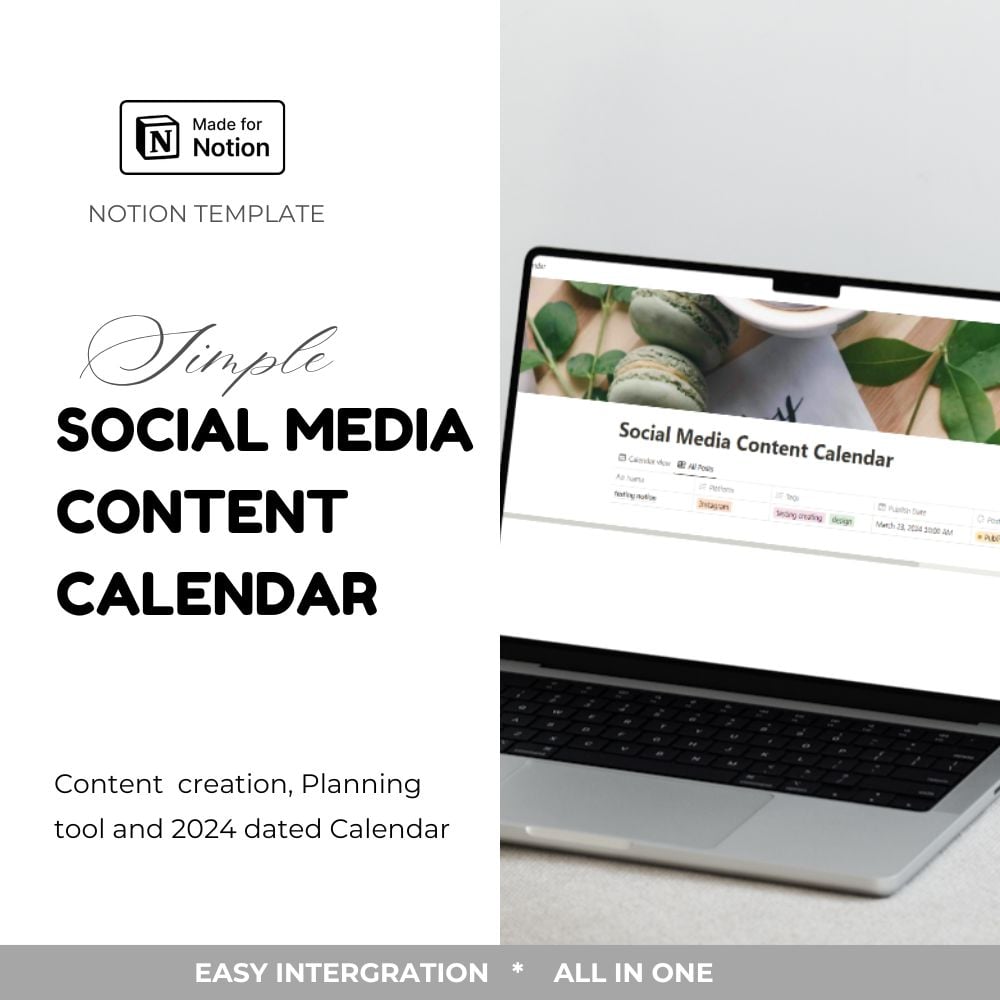 simple social media content calendar template by profit4mmarketing