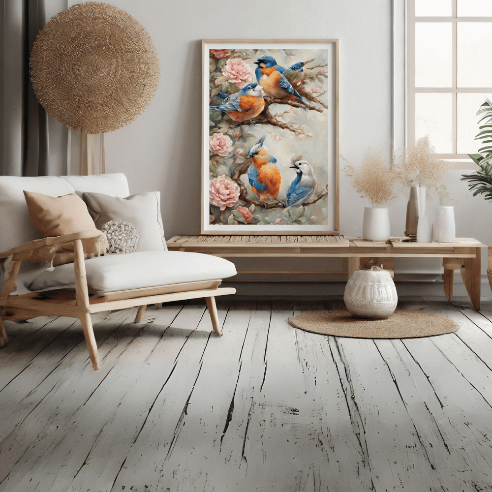 Birds with Flowers Photo Print . Kickis Shop