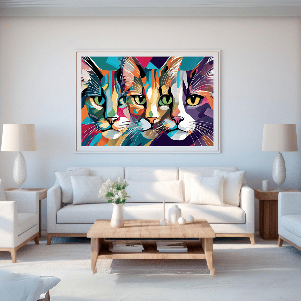 Three Cats Colorful Poster - Kickis Shop Zazzle