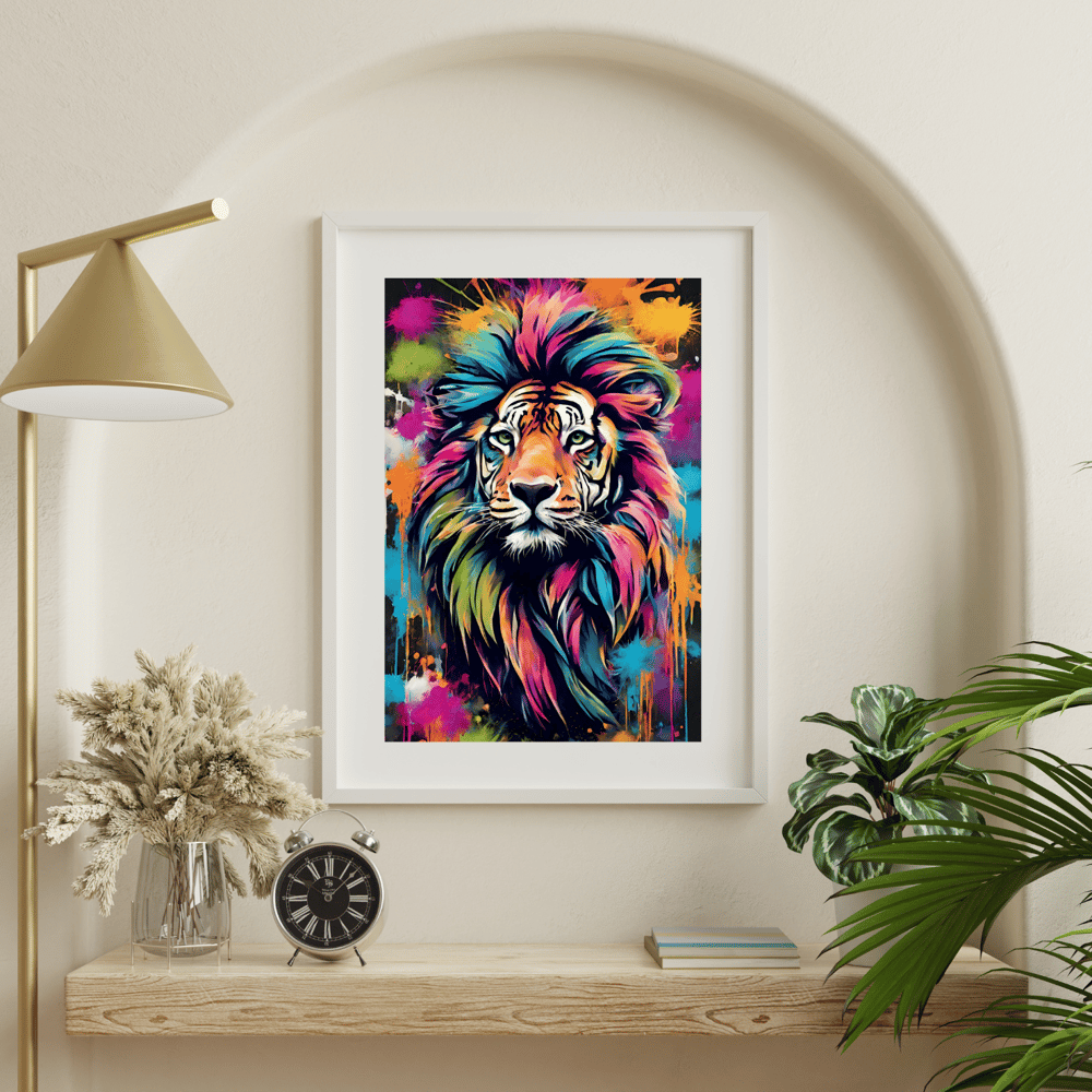 Colorful Graffiti Tiger Art Modern Wall Poster - Kickis Shop Zazzle