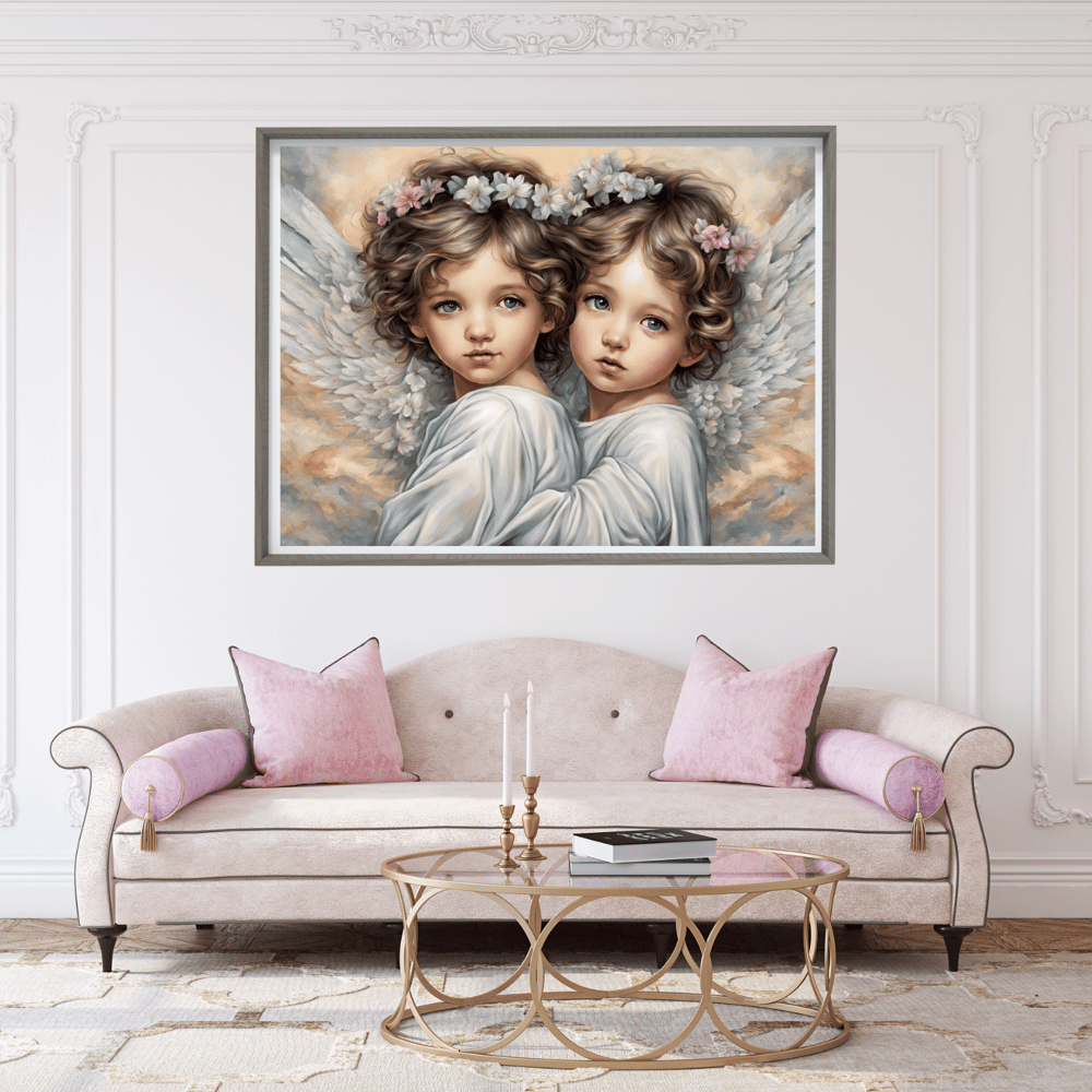 Baby Angels Sisters Modern Art Poster - Kickis Shop Payhip