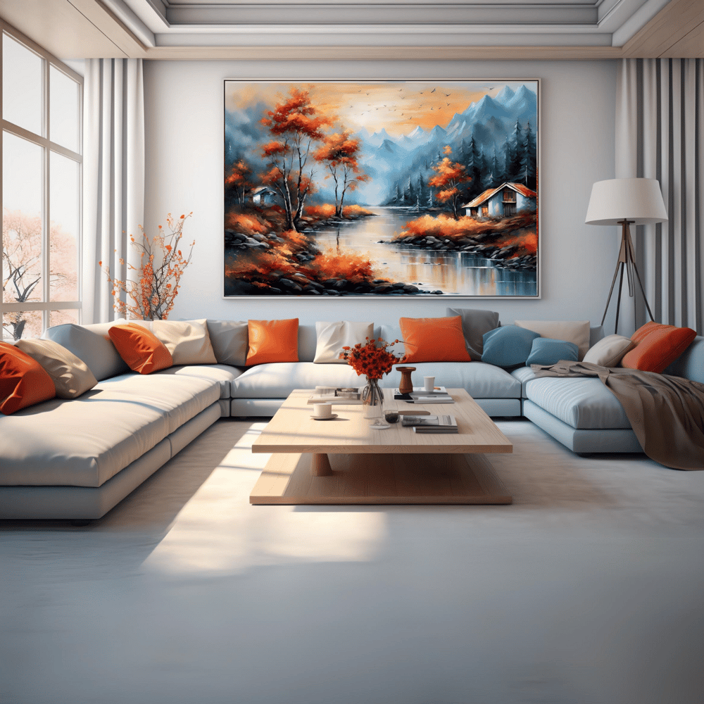 Landscape Near Lake Modern Art Poster - Kickis Shop Payhip