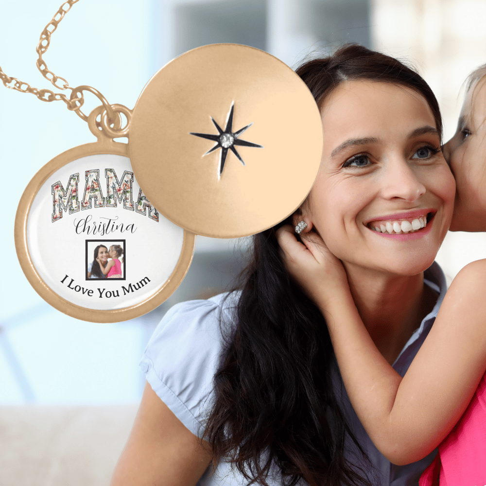 Custom Mama Personalized Name Photo Gold Plated Necklace - Kickis Shop Zazzle