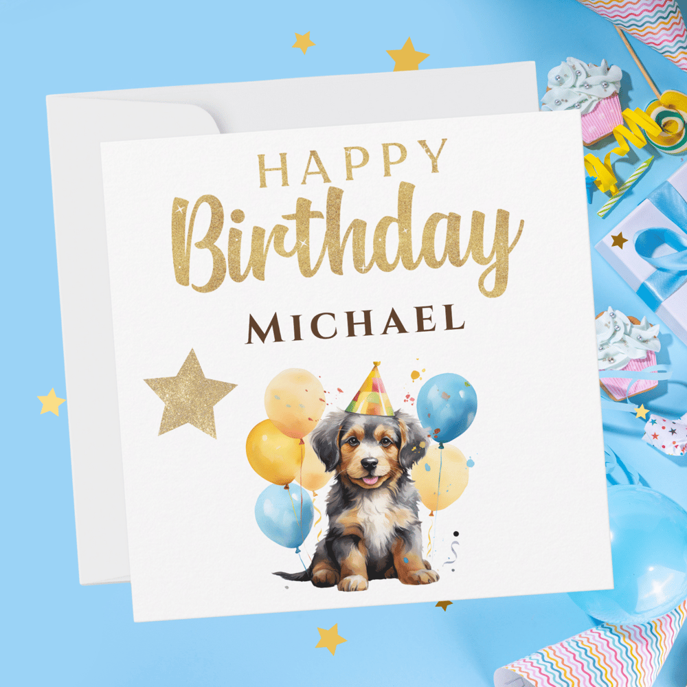 Happy Birthday Cute Dog Card - Kickis Shop Zazzle