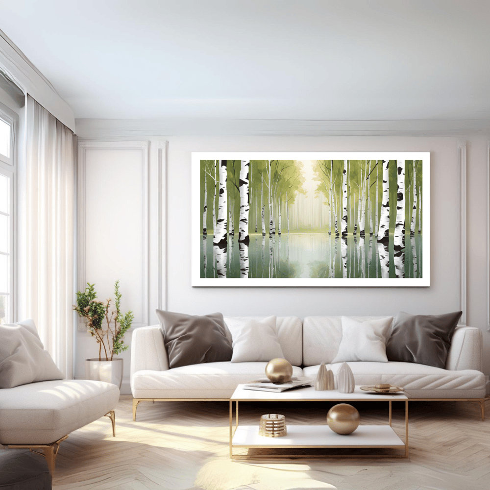 Birch Trees Print Modern Nature Poster - Kickis Shop zazzle