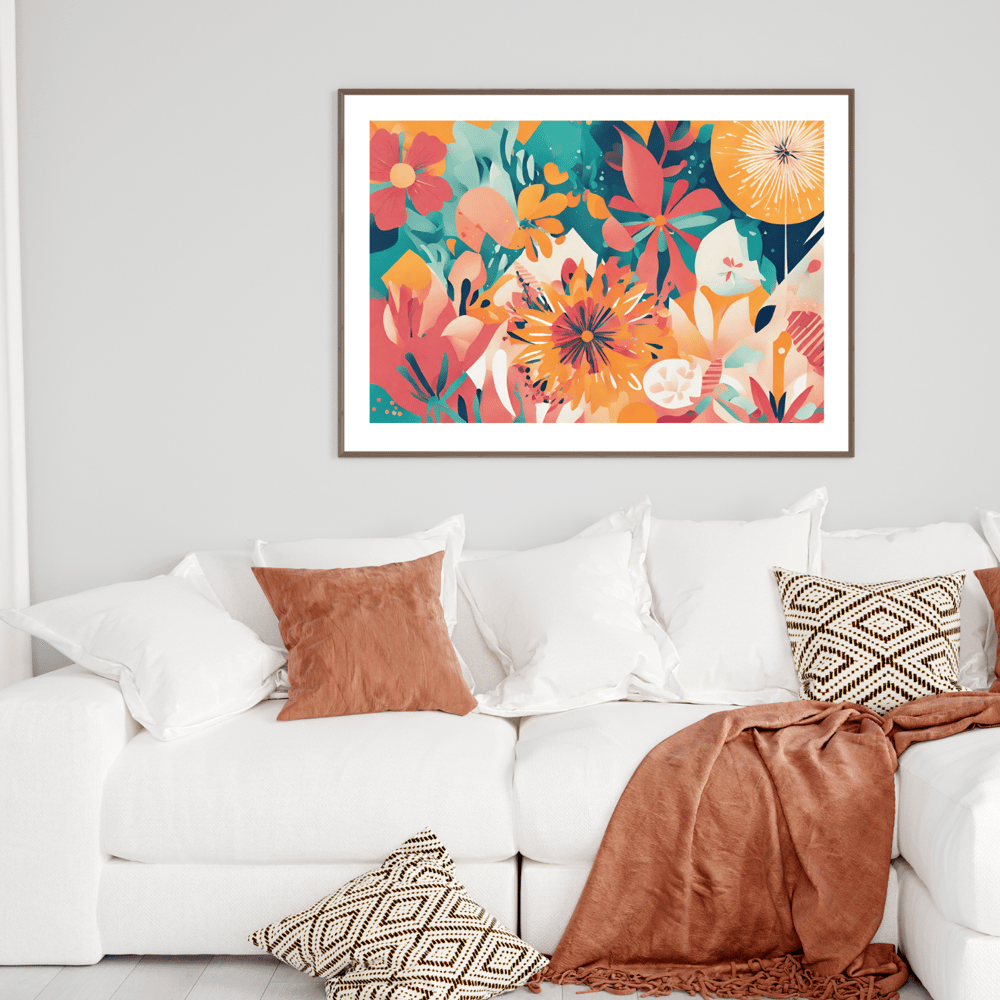 Summer Flower Elegant Chic Modern Art Poster - Kickis Shop Zazzle