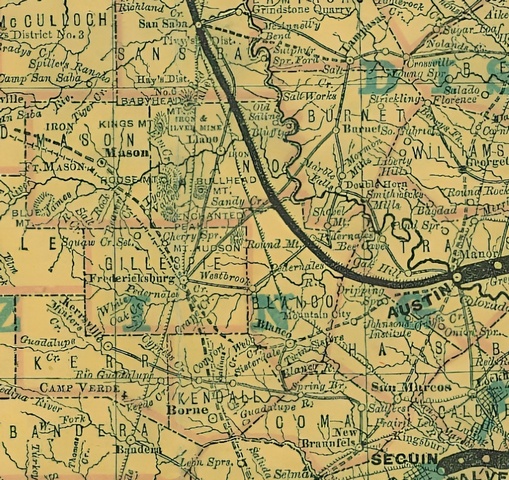 Map of Texas 1876