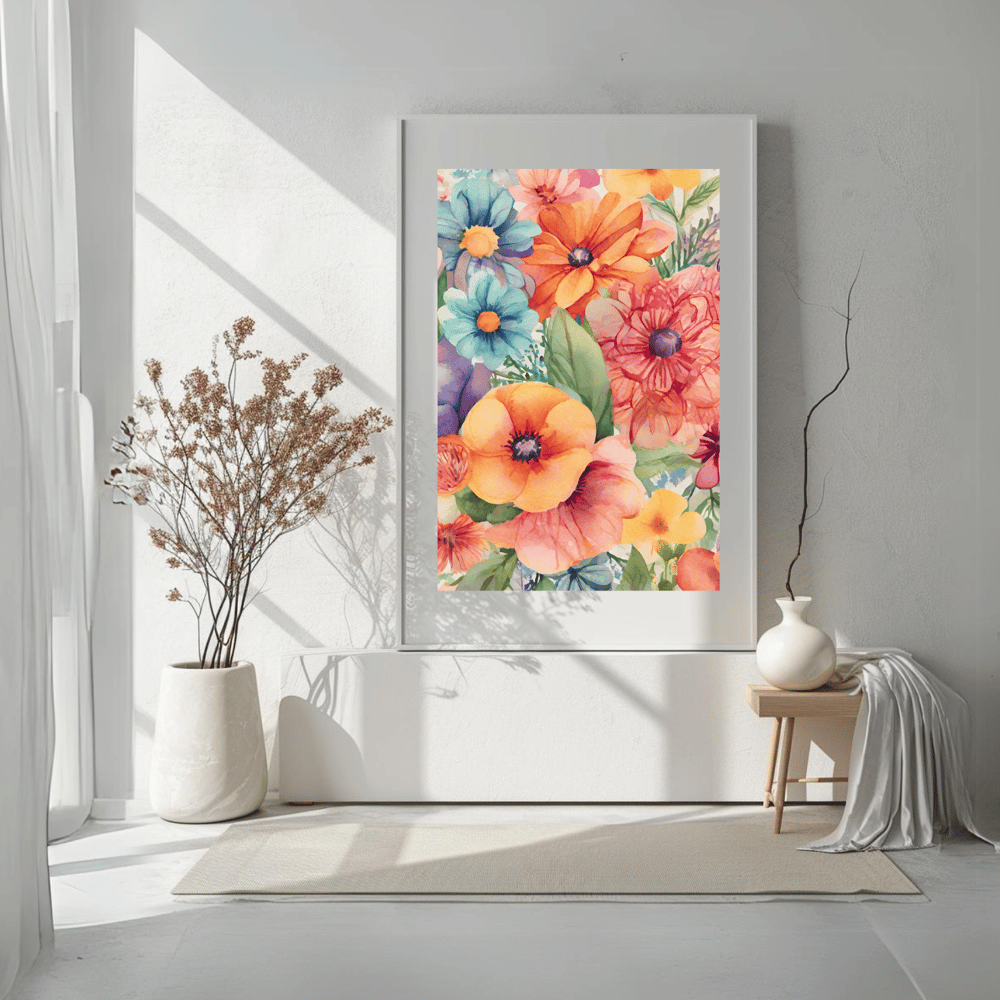 Flowers All Over Print Watercolor - Jasmine - kICKIS SHOP