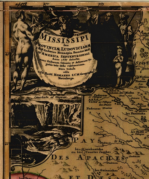 Map - Amplified Region of the Mississippi of the Province of Louisiana 1720