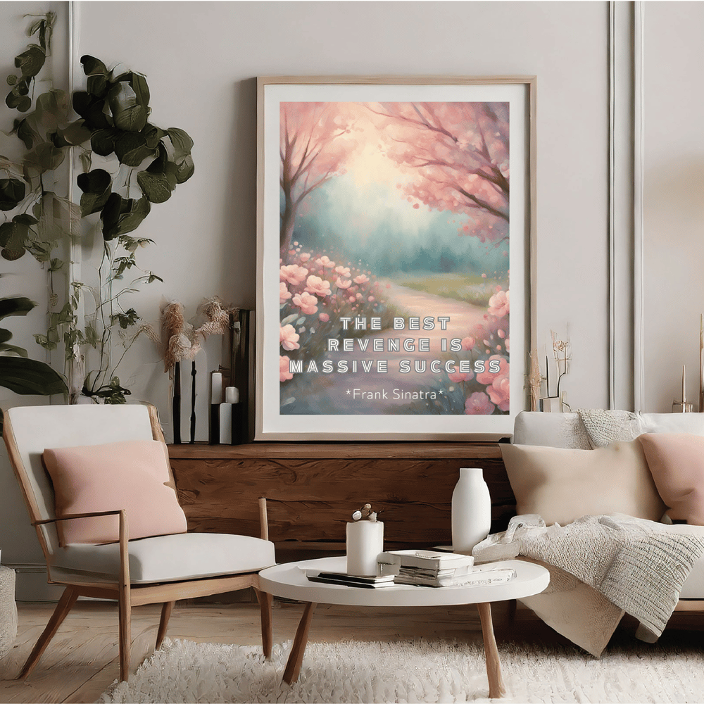 The Best Revenge Motivational Watercolor Poster - Kickis Shop Zazzle