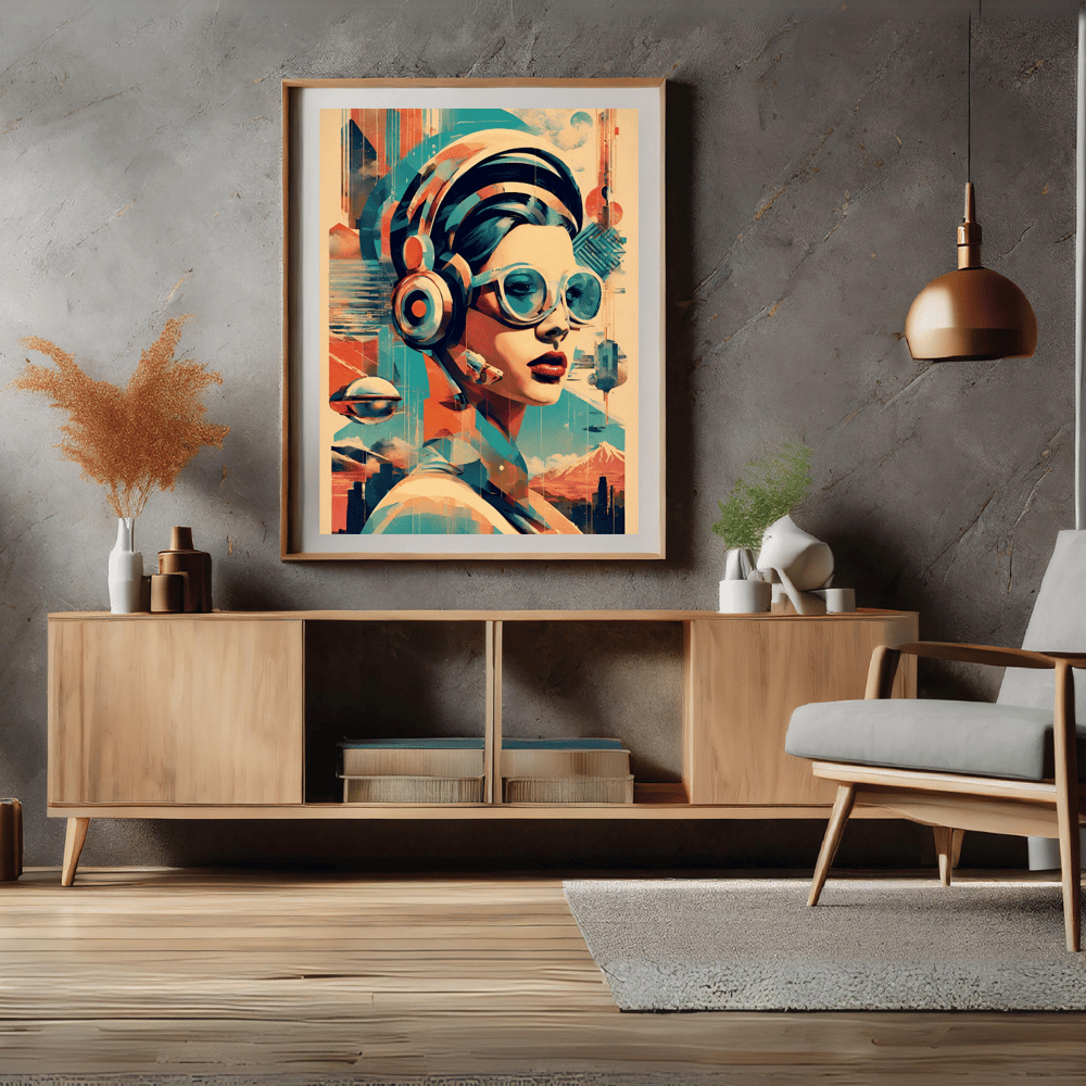 Nostalgia Twist Futurism Woman Poster - Kickis Shop zazzle