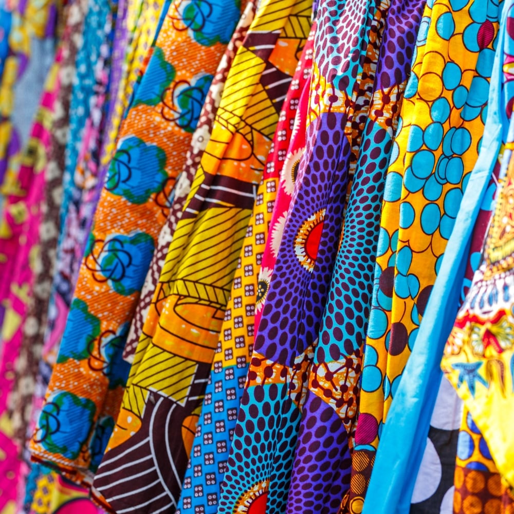 African wax print fabric in vibrant colors