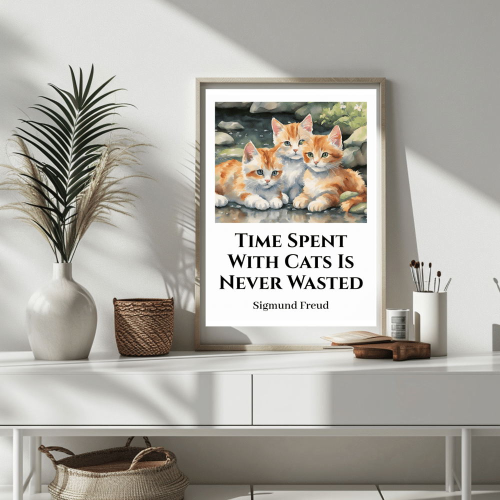 ime Spent With Cats Cute Motivational Poster - Kickis Shop Zazzle