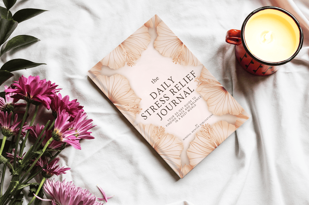 The Daily Stress Relief Journal book mockup